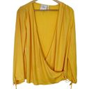 L'Academie L’Academie Long Sleeve Wrap Blouse Marigold Women’s Size Small Photo 3