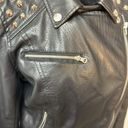 Miss London Faux Leather Jacket Black Size Med Zipper Pockets Biker Moto Photo 9