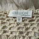 Rebellion  Again women's crochet cream colored long kimono size medium Photo 4