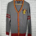 Harry Potter Wizarding World Gryffindor  Cardigan LARGE Sweater Button Down Gray Photo 0