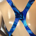 Speedo  Vintage 1990s Y2K One Piece Swimsuit Blue Floral 14 Photo 9