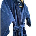 Oscar de la Renta  Royal Blue Plush Terry Cloth Bathrobe w/ Tie Photo 2