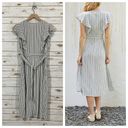 Lost + Wander  Kika Striped Button-Up Midi Dress - Grey - XL Photo 2