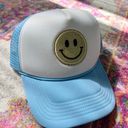 Blue Smiley Face Trucker Hat Photo 0