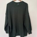 Aerie  Oversized Slouchy Pullover Knit Sweater in Green. Large Photo 2