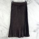 Max Studio NWT  Satin Pleated High Waisted Midi Skirt Flowy A-Line Brown Boho XS Photo 2