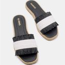 Kaanas Jaya Two Tone Raffia Espadrille Sandal Black White Photo 8