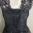 Shoshanna  dress size 6 black lace tiered sleeveless modest vamp Photo 5