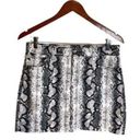 Tinseltown  Mini Snakeskin Skirt White Black Grey Pockets Size 11 NWOT Photo 0