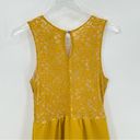 Anthropologie  Maeve mustard yellow dress lace overlay sleeveless fit & flare M Photo 5