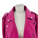 Eloquii  Faux Leather Moto Jacket Very Berry Pink Plus Size 22/24 Photo 2