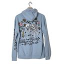 Silence + Noise  Skeleton Flower Hoodie Sweatshirt Light Blue Size Medium Photo 2