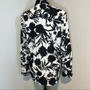 St. John  Satin Crepe Black and White Floral Shirt | Small |NWT Photo 2