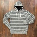 O'Neill O’NEILL grey striped zipper hooded jacket, fleece lined, size M Photo 1