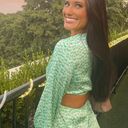 Green Silk Cutout Dress Photo 2