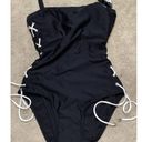 Tommy Hilfiger New.  black lace side bandeau swimsuit. Size 8 Photo 4