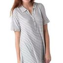 Free People We the  Small Tunic Striped Henley Top Gray White Knit Pearl 407 Photo 0