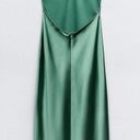 ZARA Dress emerald green Slip Midi Satin Effect Maxi Wedding Party Photo 8