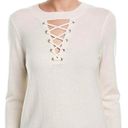 n:philanthropy n.philanthropy Cream Wool Cashmere Blend Lace Up Sweater Photo 1