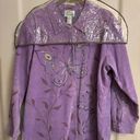 Quacker Factory The  Womens Size 1X Lavender Painted Leather Jacket • Butterflies Photo 8