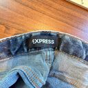 EXPRESS  Relaxed Low Rise Embroidered Floral Denim Shorts Size 8 Photo 6