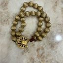 Monet Signed Vintage Brushed Gold Tone Bead Bracelet Photo 6