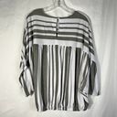 Time And Tru  Women's Gray & White Striped Batwing Dolman Sleeve Top XL 16/18 Photo 4