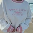 Sunkissed Coconut White And Pink Sweatshirt Photo 3