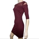 BB Dakota  Women’s Size S Burgundy Maroon Stretchy Bodycon Mesh Top Mini Dress Photo 2