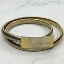 The Bar Vintage Gold Tone Buckle Coil Stretch Cinch Belt Size XS Small S Made in USA Photo 0