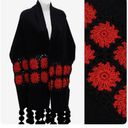 Boutique NWT  Elegant Essence New York huge boho crocheted floral pompom scarf wrap Photo 2