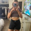 Princess Polly Black Denim Shorts Photo 5