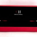 Carolina Herrera  Glasses Case Red Leather Hard Shell w/Black Velvet Lining Photo 2