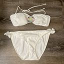 Victoria's Secret Victoria Secret Women's White Two Piece Bikini Broach Halter Top and Bottoms M/L Photo 0