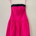 Vintage AJ Bari Hot Pink Cocktail Party Mini Dress size‎ 6 Black Trim Strapless Photo 0