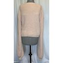 Crescent  Matching Pink Fuzzy Balloon Sleeve Cardigan Sweater and Crop Tank Small Photo 2