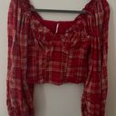 Free People Cherry Bomb Madrass Plaid Top Photo 1