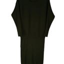 None Ribbed green fitted blouson dress size M Photo 3