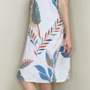 Cynthia Rowley Colorful Feather NatureAbstract Linen Short Dress Photo 3