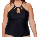 Raisin's  Curve Calina Solids Rosalie Tankini Swim Top Black Plus Size 18W NWT Photo 0