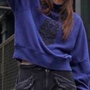 Free People Movement  Good Times Logo Mock Neck sweater navy women’s size medium Photo 0