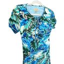 Lindy Bop Fit & Flare Dress Floral Botanical Hawaiian Tropical Blue Green Small Photo 1