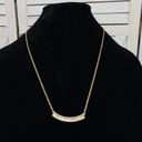 Jessica Simpson  Rhinestone Bar Fashion Necklace Gold Tone Photo 1