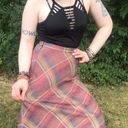 American Vintage Vintage LeVoys Pink Plaid High Waist Midi Skirt Photo 2