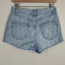 ZARA  Rhinestone High Rise Curved Light Blue Denim Shorts Size 6 or 28 Photo 10