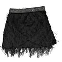 ZARA  Black Fringed Mini Skirt(Size
Medium) Photo 2