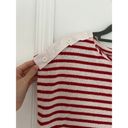 ZARA Red and White Striped Top with Button Details on Shoulder Photo 2