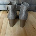 Rampage Ruched Booties Boots Taupe Suede Boho Peep Toe Block Heel 9 1/2 by  Photo 5