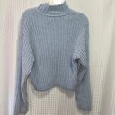 Decree Divided Cropped Sweater Size S Light Baby Blue Soft Cozy Long Sleeves Photo 8