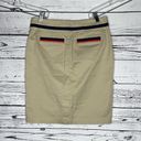 Tommy Hilfiger  NWT 0 Tan - Navy Blue & Red Stripe Cotton Straight Pencil Skirt Photo 2